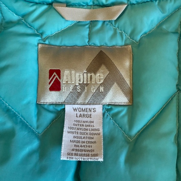 Mint/Blue Alpine Down Vest with Zip Pockets - Picture 7 of 11